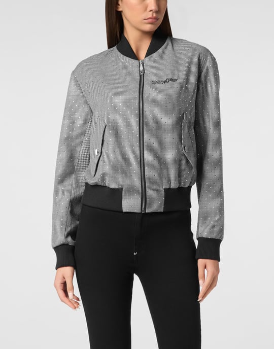 Cropped Bomber Pied De Poule - Image 3