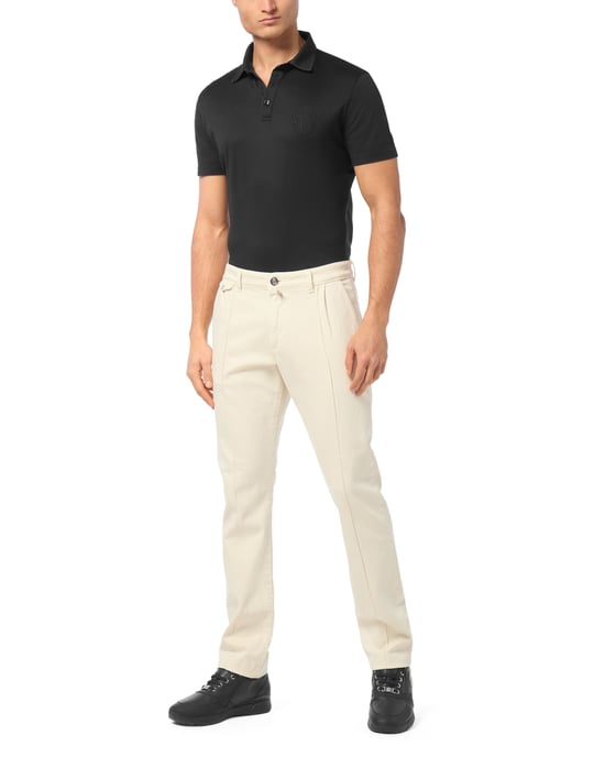 Denim Chinos Fit Trousers - Image 3
