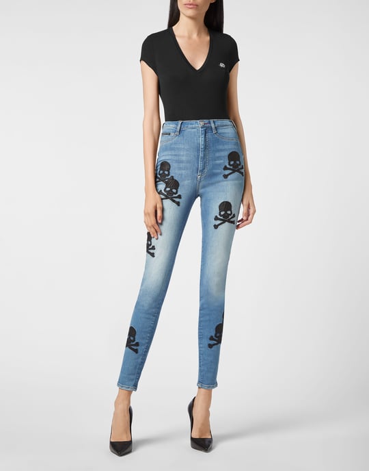 Jegging De Cintura Alta Skull - Image 4