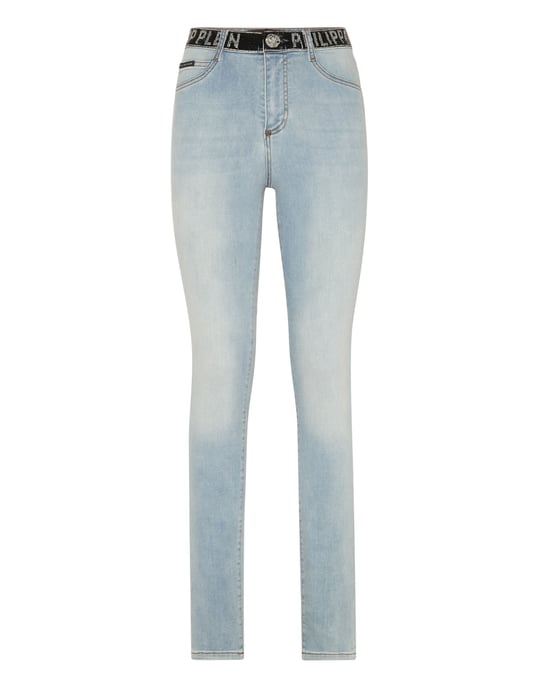 Denim Strass Band High Waist Jegging Trousers - Image 1