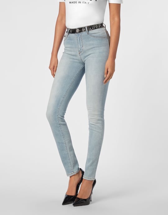Denim Strass Band High Waist Jegging Trousers - Image 2