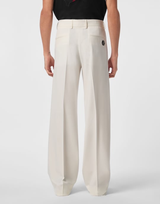 Wool Wide Leg Trousers - Image 2