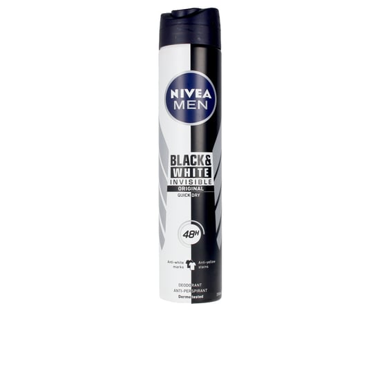 Men Black & White Invisible Desodorante Vaporizador 200 ml - Image 1