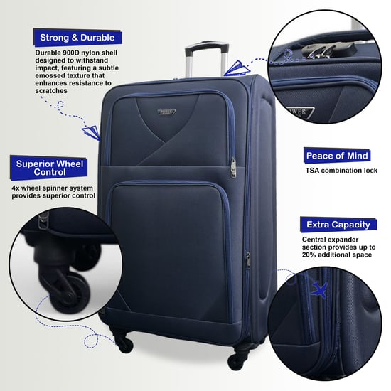 Maleta de cabina expandible de carcasa blanda de 50,5 x 37 x 26 cm, apta para Easyjet y Ryanair. - Image 3