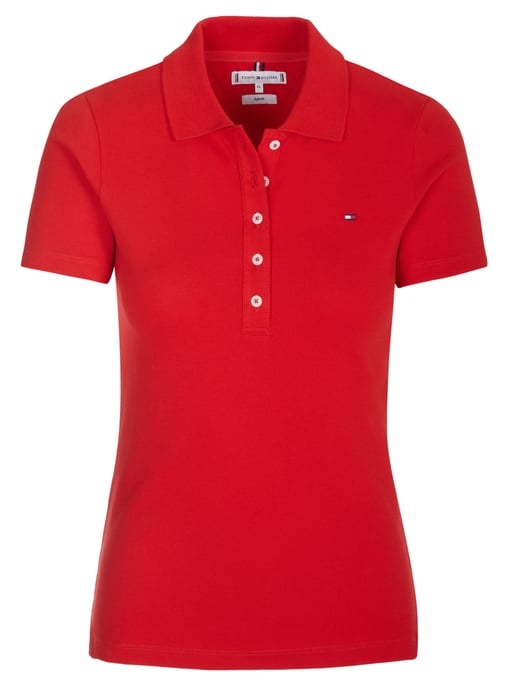 Camisa polo roja Tommy Hilfiger 1985 SLIM PIQUE - Image 1