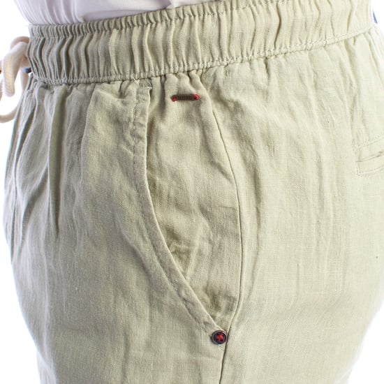 Pantalones Cortos de Lino para Hombre con Cinta Ajustable HS24MBE09 - Image 3