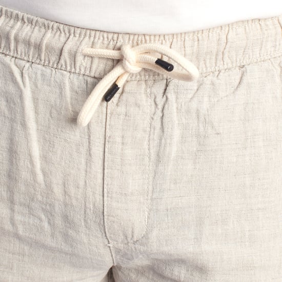 Pantalones cortos de lino para hombres con cordón HS24MBE09 - Image 2