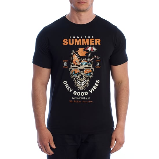 Camiseta de algodón con gráfico de manga corta para hombre HS24MTS20-B - Image 1
