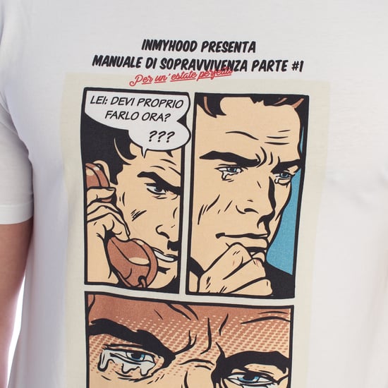 Camiseta de algodón de manga corta con estampado de cómic para hombre HS24MTS21-A - Image 2