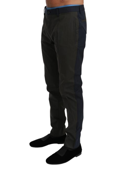 Pantalones de algodón de rayas azul y gris para hombre de Dolce & Gabbana - Image 1