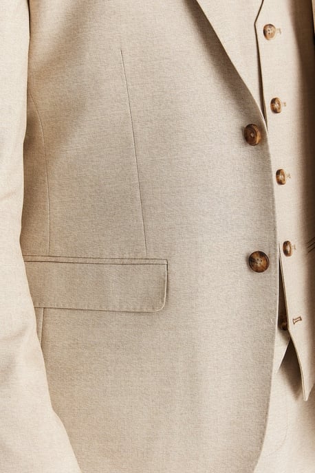 Blazer ligero de verano de un solo pecho para hombre en color beige - Image 4