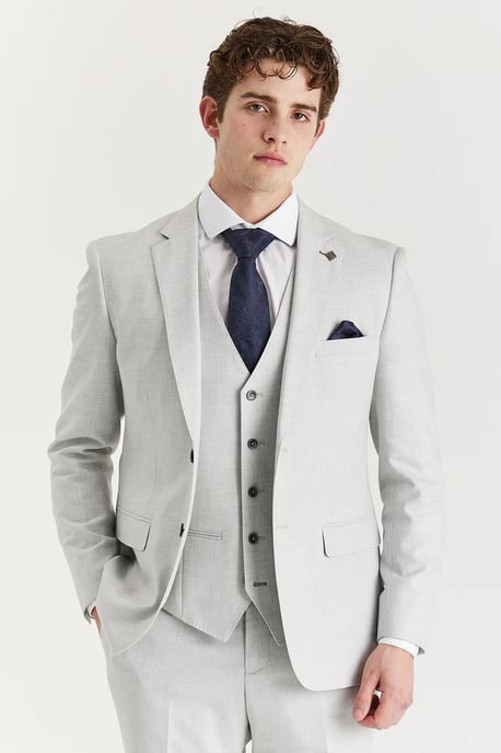 Blazer ligero de verano de un solo pecho para hombre en color plateado - Image 1