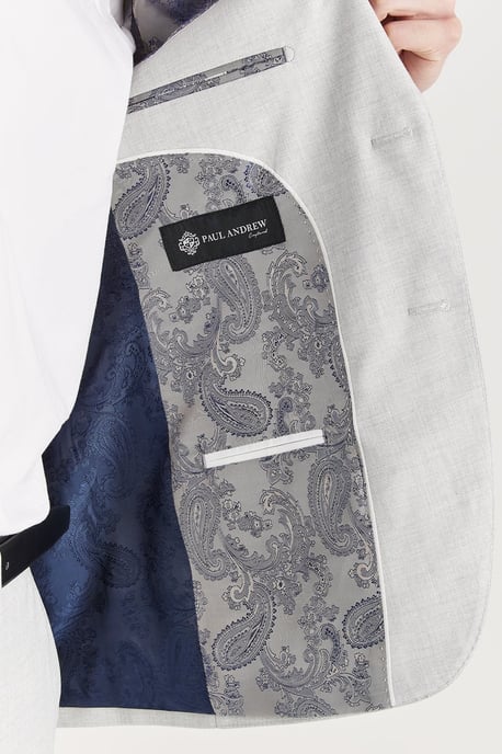 Blazer ligero de verano de un solo pecho para hombre en color plateado - Image 4