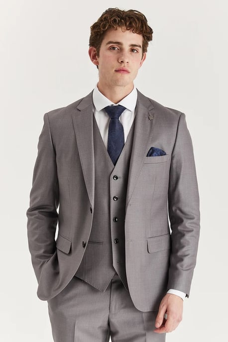 Blazer de traje gris a medida para hombre, chaqueta formal - Image 1