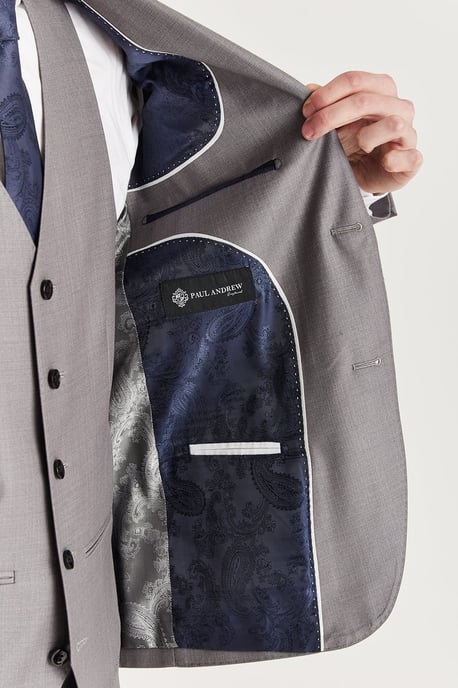 Blazer de traje gris a medida para hombre, chaqueta formal - Image 4