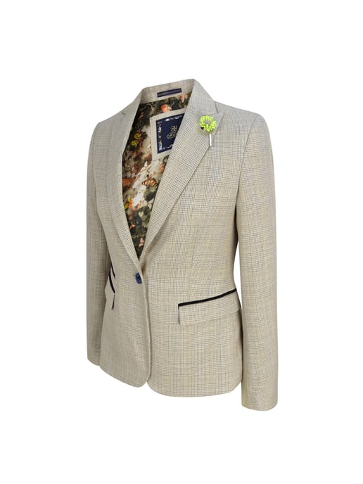 Chaqueta de tweed con diseño de espiga color crema para mujer Peaky Blinders - Image 2