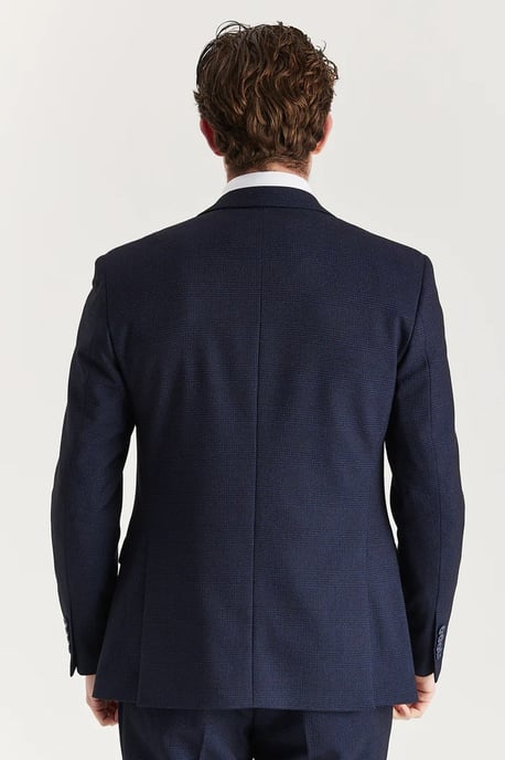 Blazer de traje azul marino para hombre, blazer formal Príncipe de Gales - Image 3