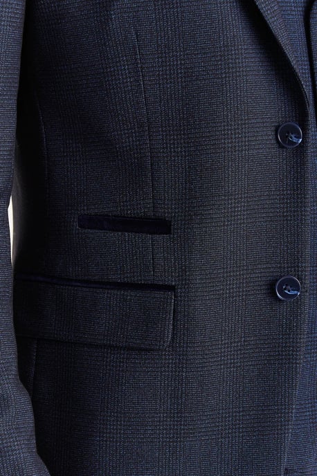 Blazer de traje azul marino para hombre, blazer formal Príncipe de Gales - Image 4