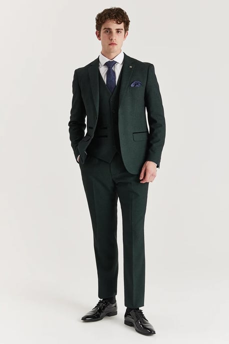 Pantalón de traje verde para hombre, pantalón formal Príncipe de Gales - Image 2