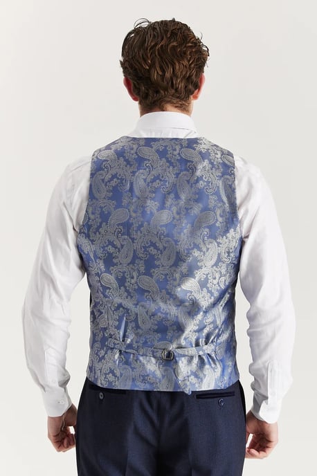 Chaleco de traje azul marino para hombre, chaleco formal Príncipe de Gales - Image 2