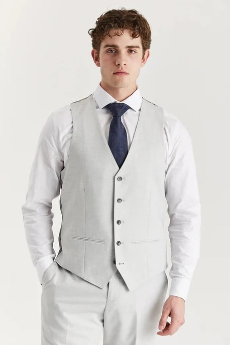 Chaleco ligero de verano para hombre, color plateado, para bodas y fiestas - Image 1