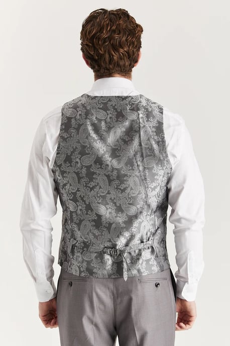 Chaleco formal elegante a medida gris para hombre - Image 2