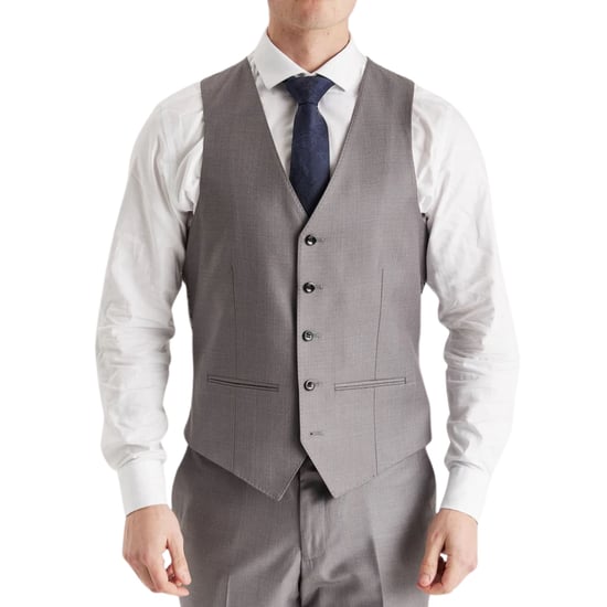Chaleco formal elegante a medida gris para hombre - Image 3
