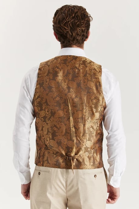 Chaleco beige ligero de verano para boda y fiesta para hombre - Image 2