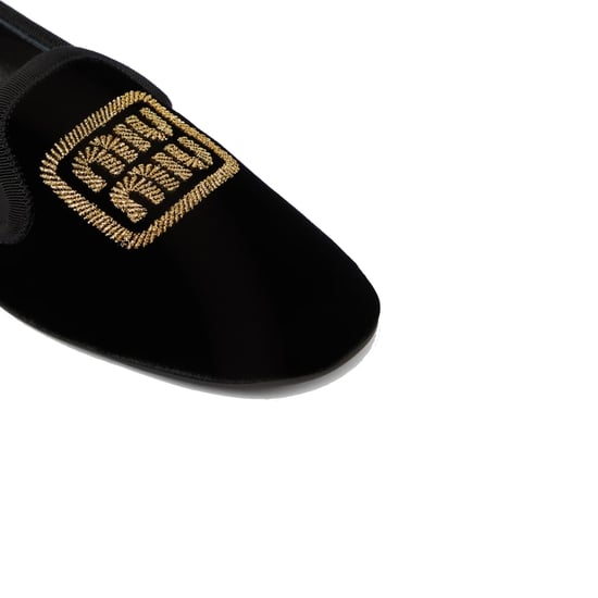 Miu Miu Bailarinas de Terciopelo con Logo - Image 3