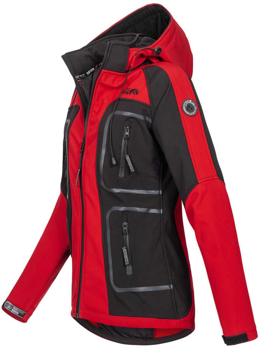 Arctic Seven Damen Softshell Jacke AS181 Rot - Schwarz Größe XXXXXL - Gr.50 - Image 2