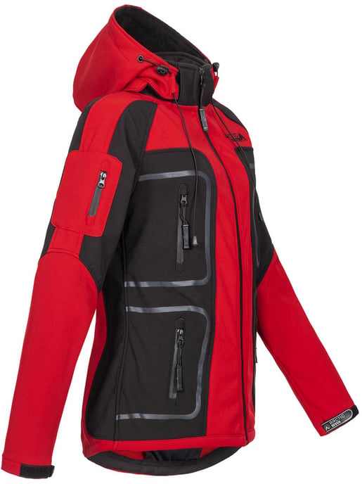 Arctic Seven Damen Softshell Jacke AS181 Rot - Schwarz Größe XXXXXL - Gr.50 - Image 3