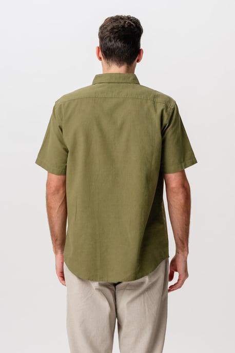 Camisa Lino Manga Corta - Kiwi - Image 5