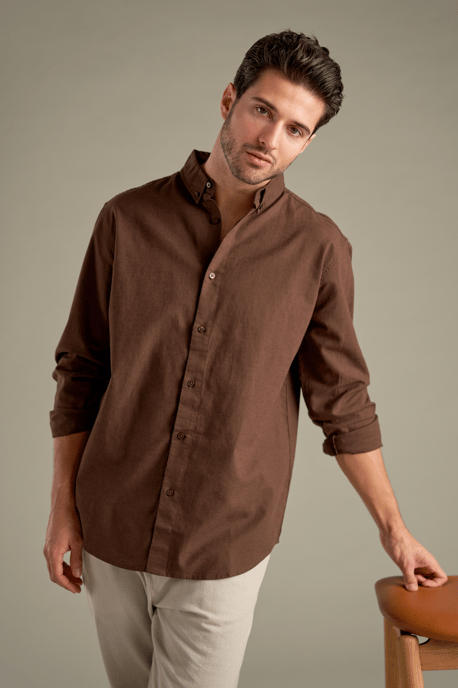 Camisa de Lino - Café - Image 3