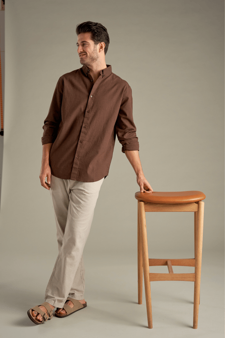 Camisa de Lino - Café - Image 4