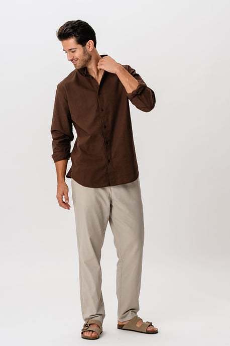 Camisa de Lino - Café - Image 6