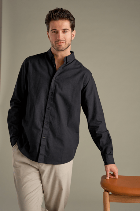 Camisa de lino - Negro - Image 2