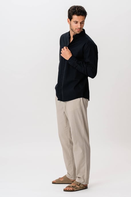 Camisa de lino - Negro - Image 4