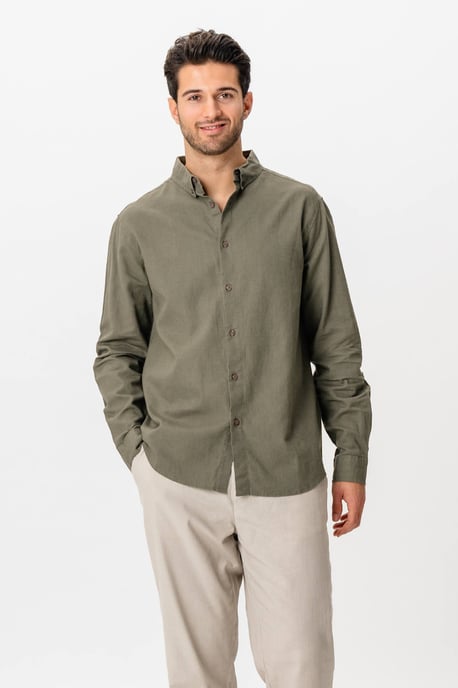 Camisa de lino - Ejército - Image 1