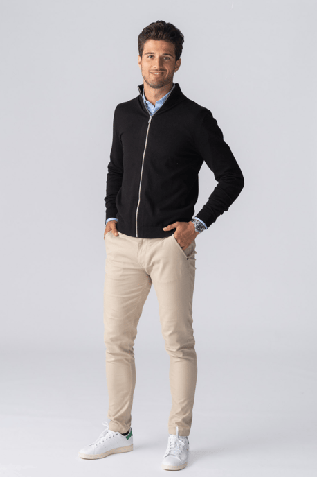 Cárdigan con cremallera - Negro - Image 4