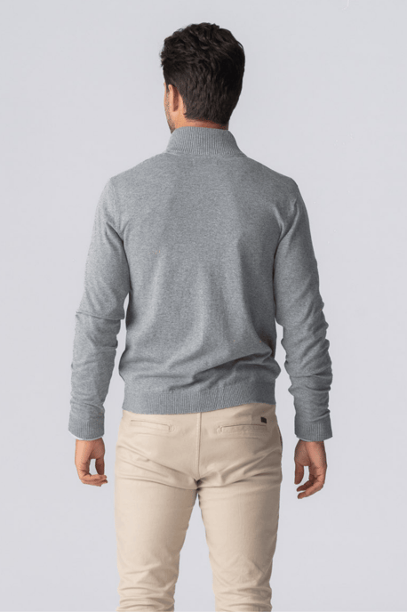Cárdigan con cremallera - Gris Melange - Image 3
