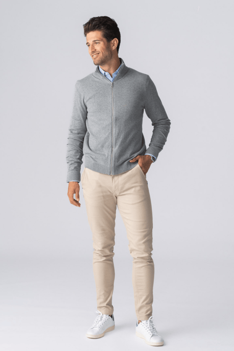 Cárdigan con cremallera - Gris Melange - Image 4