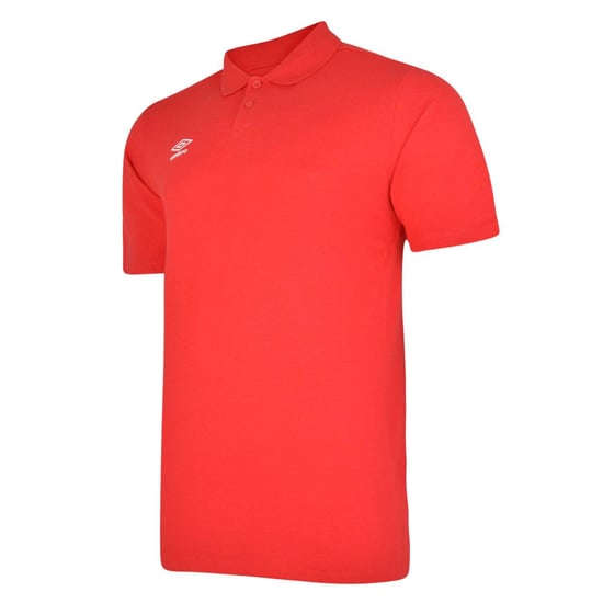 Umbro Mens Essential Polo Shirt (Vermillion/White) - Image 3