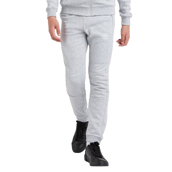 Umbro Mens Club Leisure Jogging Bottoms (Grey Marl/White) - Image 3