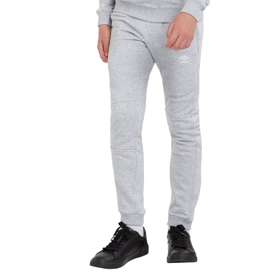 Umbro Mens Club Leisure Jogging Bottoms (Grey Marl/White) - Image 5