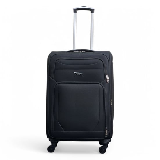 Maleta de viaje ligera de nailon negro con 4 ruedas y carcasa blanda para vacaciones - Image 6
