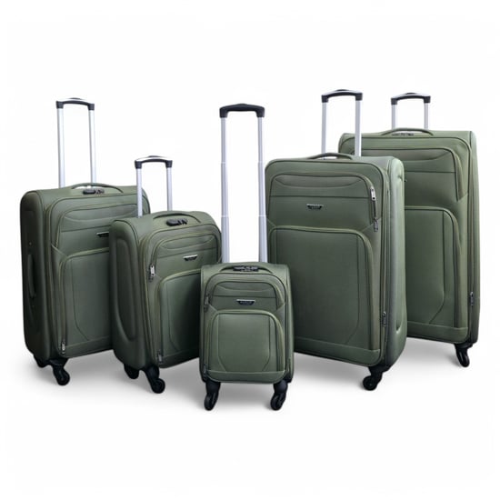 Maleta ligera de nailon de color caqui con 4 ruedas, ligera y de carcasa blanda, ideal para viajes y vacaciones. - Image 1