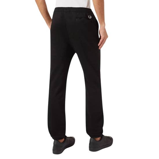 Pantalones deportivos negros con pernera grande y marca Fred Perry - Image 3