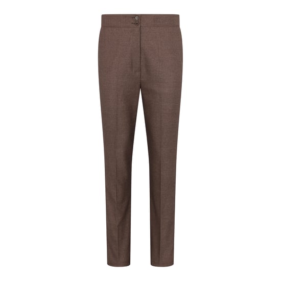 Traje de tres piezas marrón para mujer, entallado, con cuadros Príncipe de Gales - Image 5