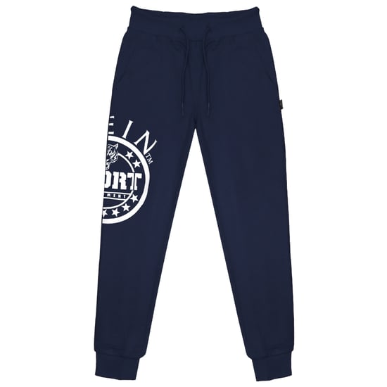 Plein Sport Equipment pantalones deportivos azul marino con logo circular - Image 1
