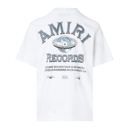 Camiseta blanca con logotipo de Amiri Global Records - Image 2